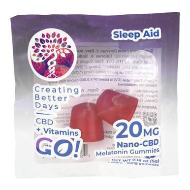 Creating Better Days - CBD Edible - Go! Nano-VitaGummies + Melatonin - 20mg