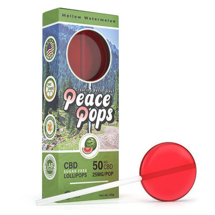 Creating Better Days - CBD Edible - Peace Pops - Mellow Watermelon - 2pc-25mg-buy-CBD-online