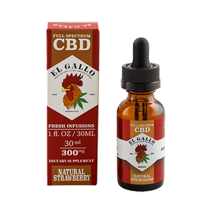 El Gallo - CBD Tincture - Natural Strawberry - 300mg-1500mg-buy-CBD-online