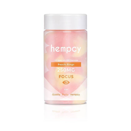 Hempcy - CBD Edible - Peach Ring Gummies - 250mg-1000mg-buy-CBD-online