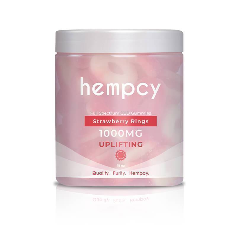 Hempcy - CBD Edible - Strawberry Ring Gummies - 250mg-1000mg