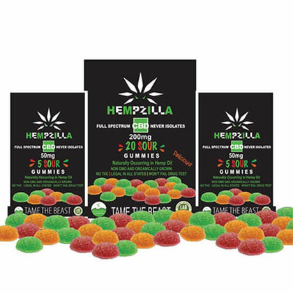 Hempzilla - CBD Edible - Sour Gummies - 10mg-buy-CBD-online