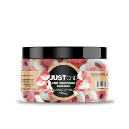 JustCBD - CBD Edible - Watermelon Rings Gummies - 10mg-buy-CBD-online